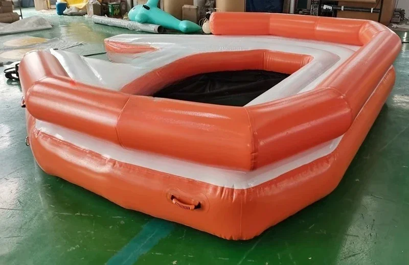 6-10 Person Inflatable Water Raft Pool Tropical Tahiti Ocean Floating Island, Large Inflatable Water Floating Islands