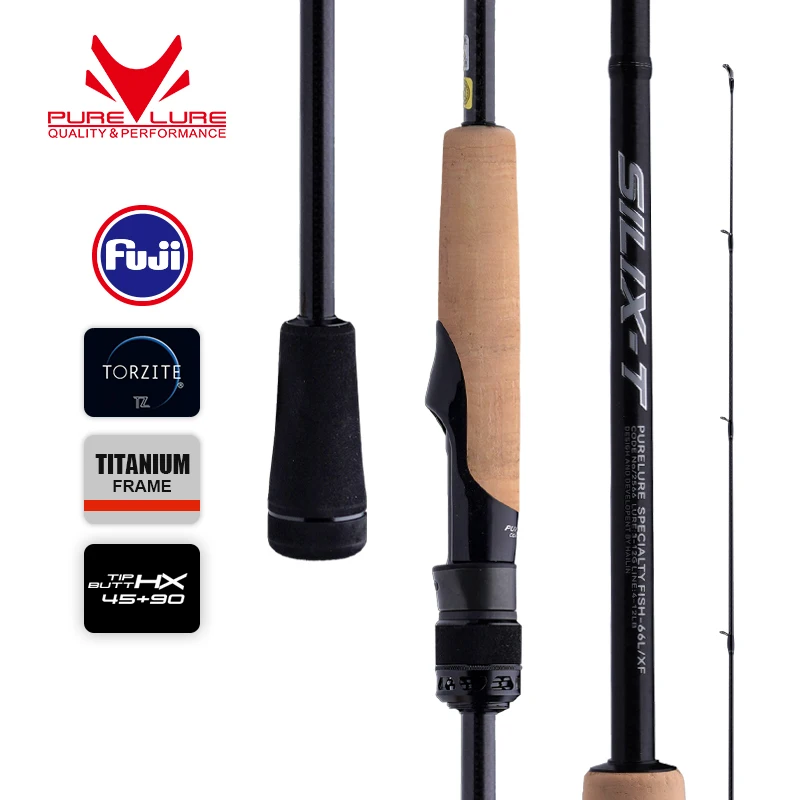 PURELURE SILIX-T 1-Piece Rod Fuji Torzite Rings Extra Fast Action Zander Bass Pike Rod Cork Handle Toray T1100G and M40X Cloth
