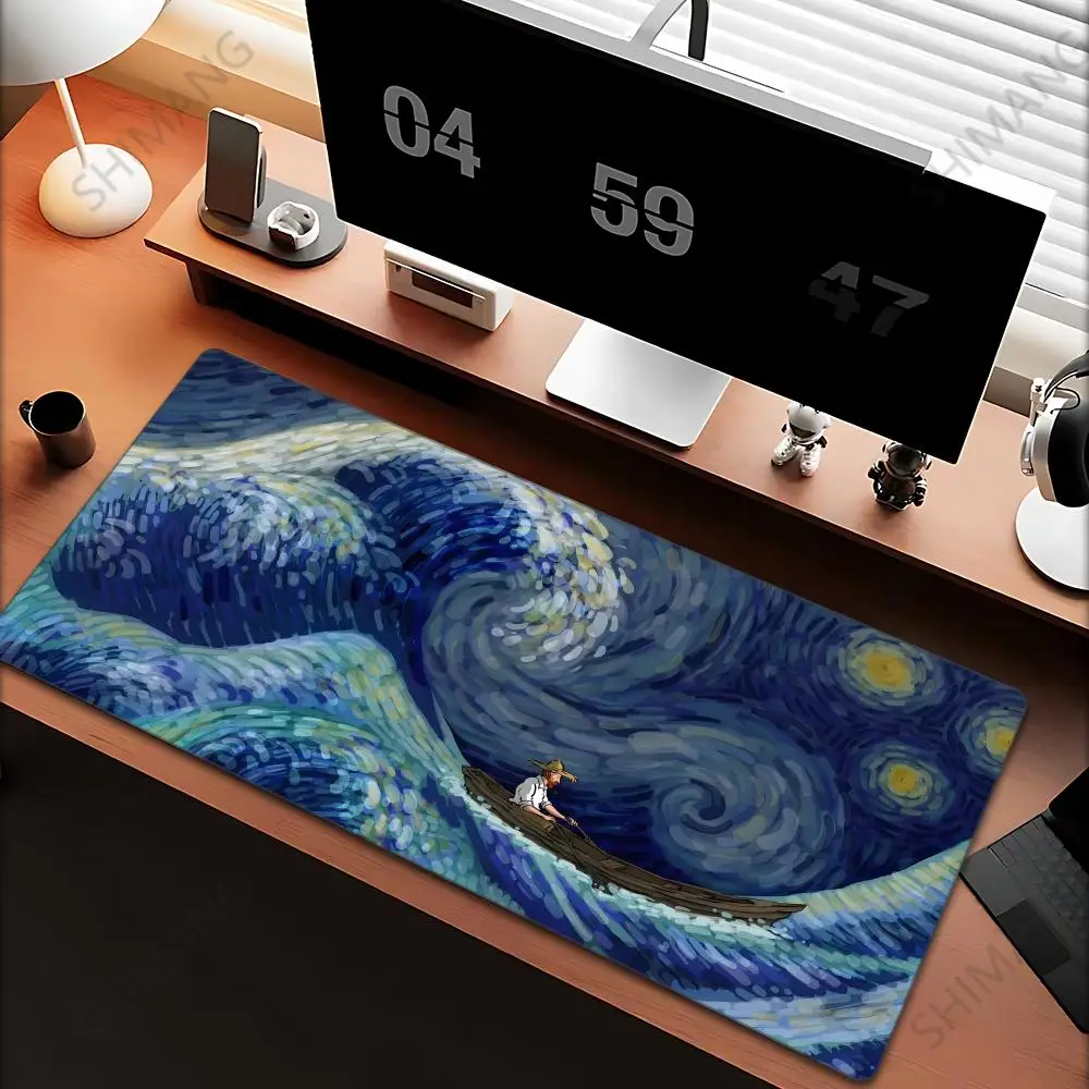 

Van Gogh Oil Painting The Starry Night Mouse Pad Gaming Laptops Keyboard Mat Deskmat Pc Accessories Desk Protector HD carpet xxl