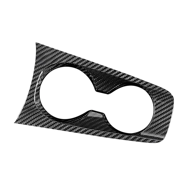 

Car Interior Water Cup Holder Cover Real Carbon Fiber Trim Sticker Accessories For Camaro 2010-2015