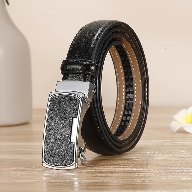 2022 Fashion New Leather Women's Belt Alloy Automatic Buckle Casual Solid Color Cowhide Belt for Women Multi-color Optional