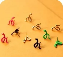 2024 New Fashionable Women Earrings Fluorescent Color Cross Stud Earrings Candy Colors Snake Earrings