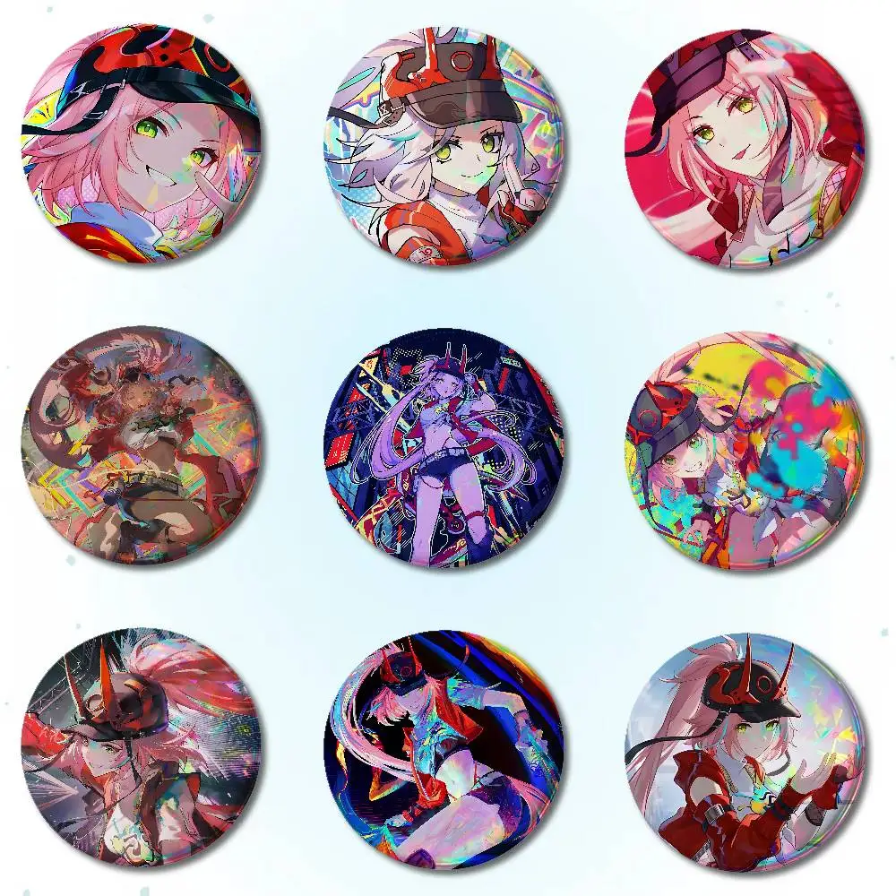 Rappa Hsr Badges Round Brooch Cute Cartoon Idol Cosplay Badges DIY Backpack Clothing Jewelry Pins