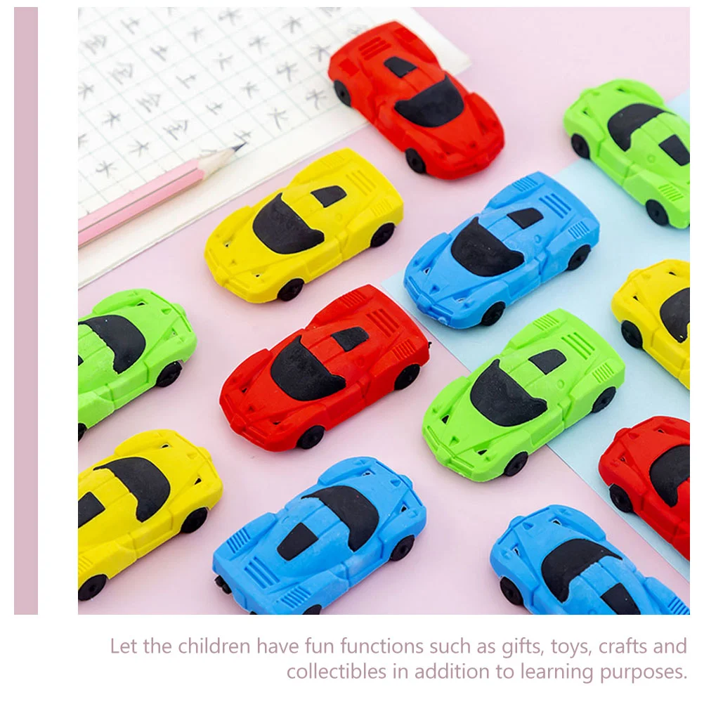 20 Pcs Car Eraser High-grade Erasers Kindergarten Adorable Car-shaped Students Kids Pencil Practical Material