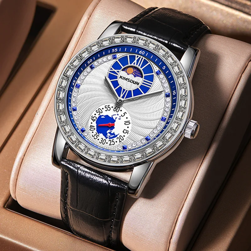 New Watch Men's Diamond  Waterproof Business Men's Watch High-end Quartz Watch