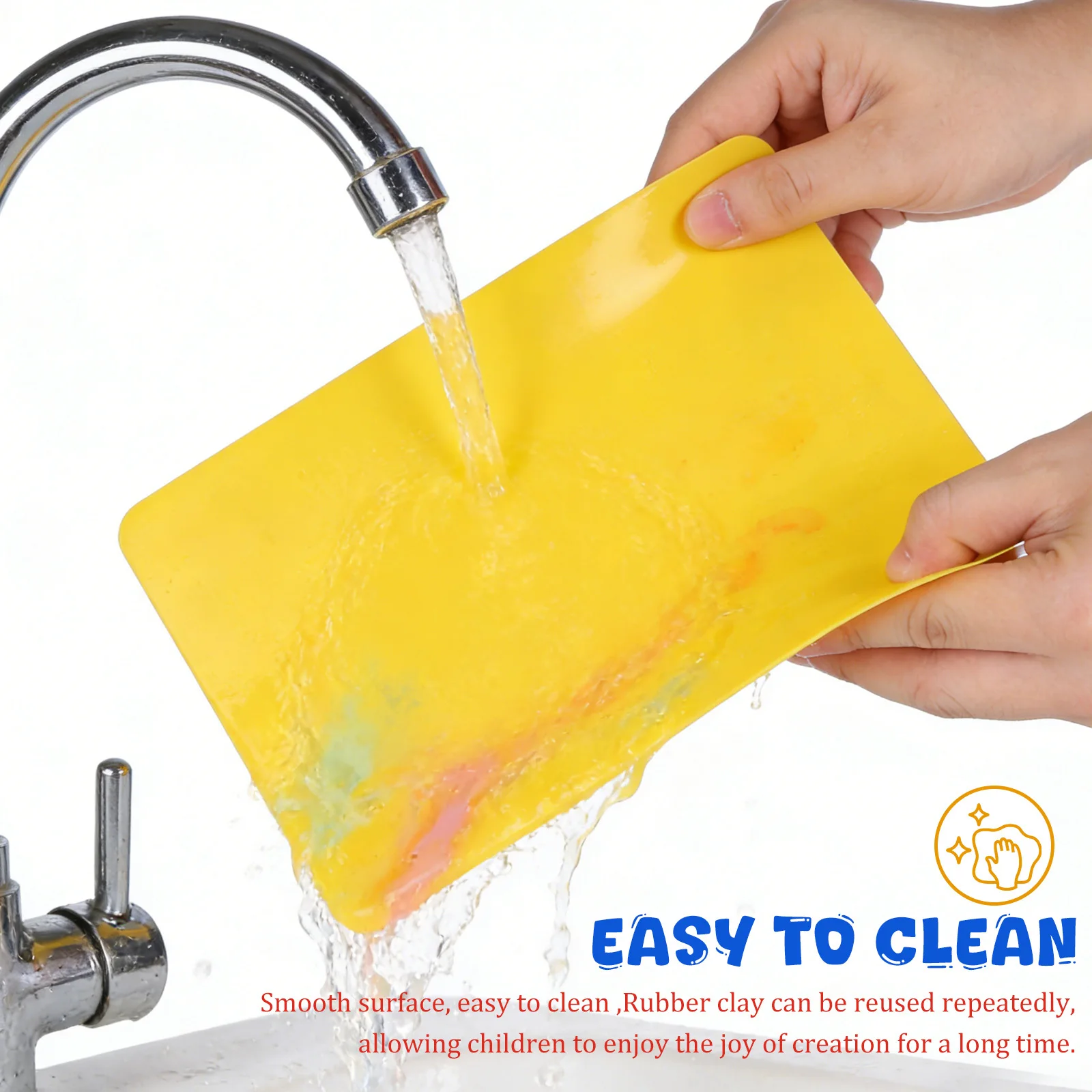 แผ่นดินเผาหลากสี 8 ชิ้น สำหรับเด็ก แผ่นโพลิเมอร์นำกลับมาใช้ใหม่ อุปกรณ์ DIY ชุดกิจกรรม แผ่นปูรองทำโมเดล งานฝีมือ