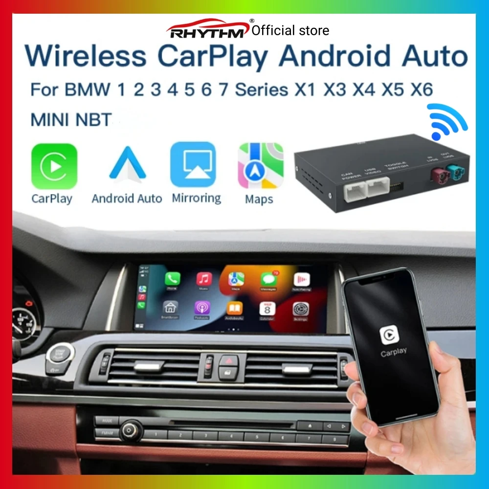 Wireless Apple CarPlay Android Auto Intelligent Decoder Box per BMW 1 2 3 4 5 6 7 Series X3 X4 X5 X6 MINI NBT System BT AirPlay