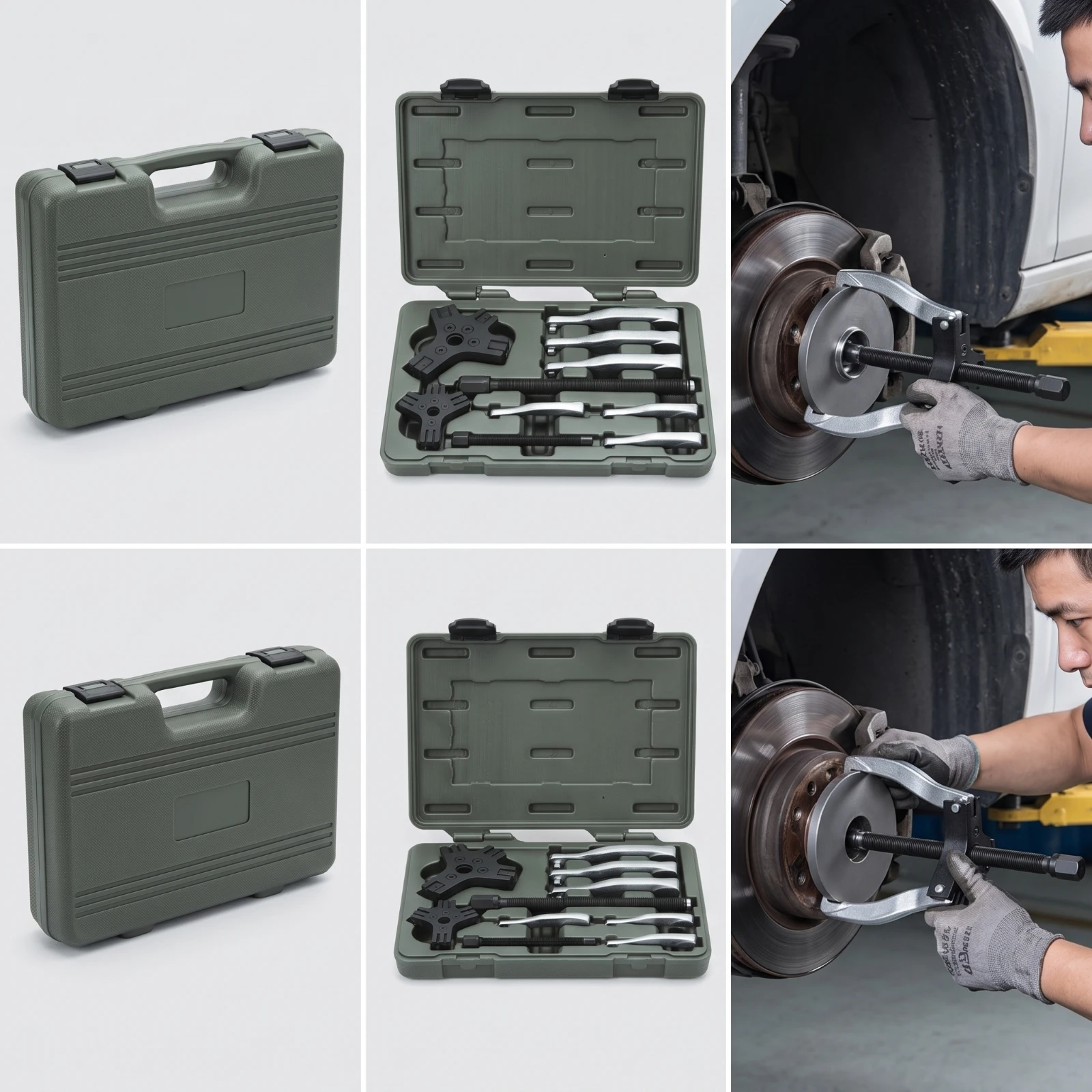 10 Pieces Puller Set with Case Versatile Gear Puller Tool Heat-Treated Long-Lasting for Mechanics, Auto Repair, Garage
