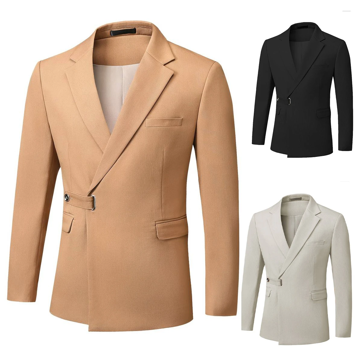 Classic Pure Color Suits Tuxedo Notched Collar Single Breasted Pocket Size Customized 1 Piece  Blazer Tailored