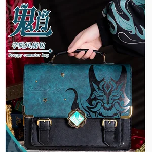 Gen -Impact Game Cosplay -Umhängetasche, Wanderer Xiao Theme -Tasche, PU Studentenschule Campus, Metal Rucksack Eye of God, Geschenk 6 Hauptverkäufe Xiao Rucksack - №4