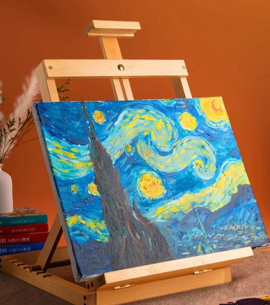 wooden stand for beginners in painting Desktop desktop easel stand, foldable sketch oil painting easel, adjustable lifting