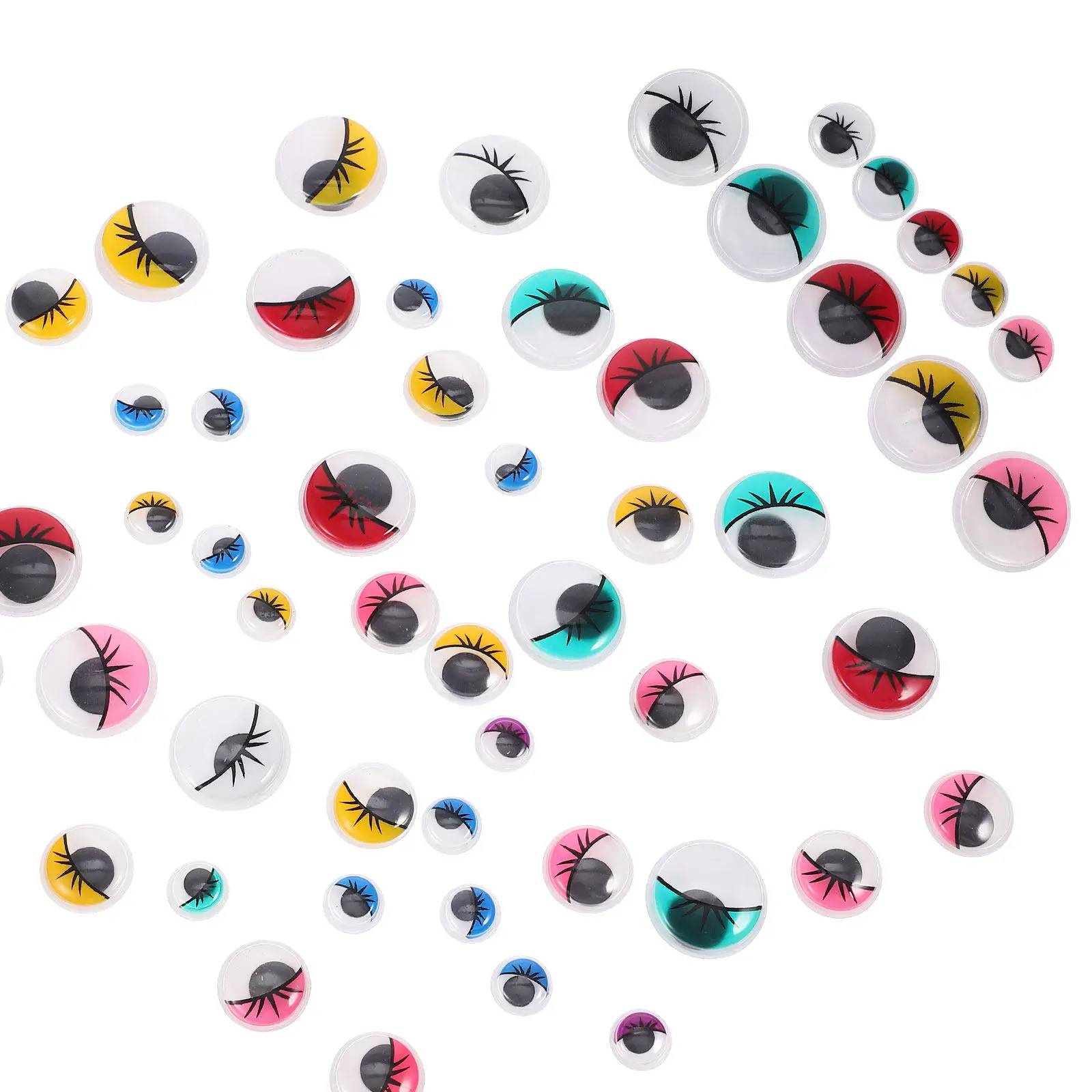 

84Pcs Self-Adhesive Colorful Eyeball Stickers DIY Crafts Making Supplies Cartoon Eyes Plastic Eye Stickers for Handcraft
