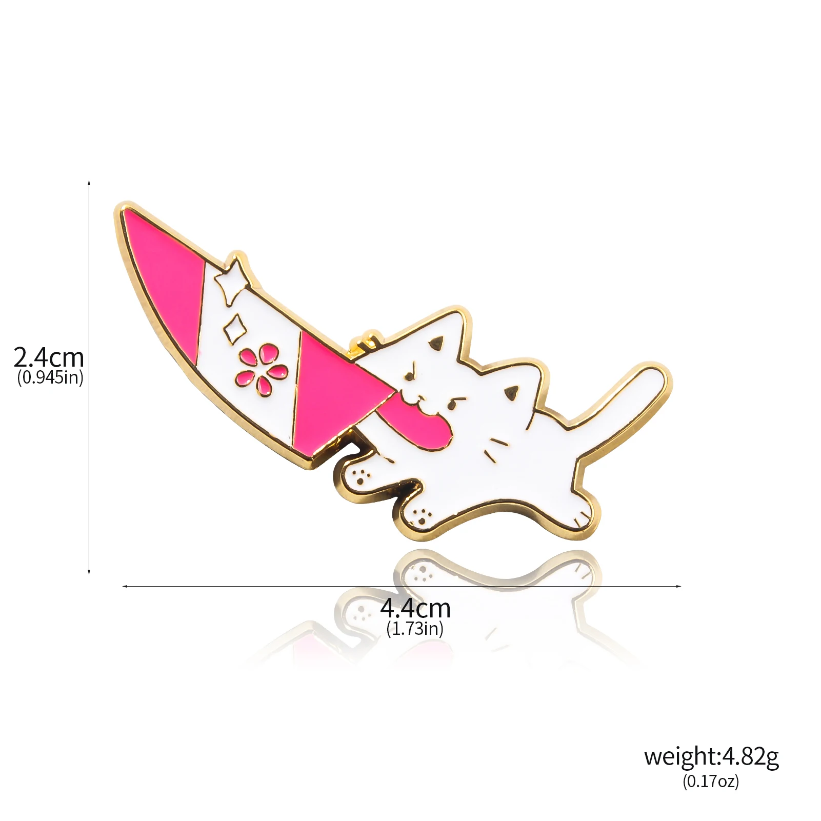 Fashionable Creative Pointy Knife Cat Enamel Pins Brooch Funny Cat Badge Brooches for Women Men Lapel Backpack Jewelry Gift