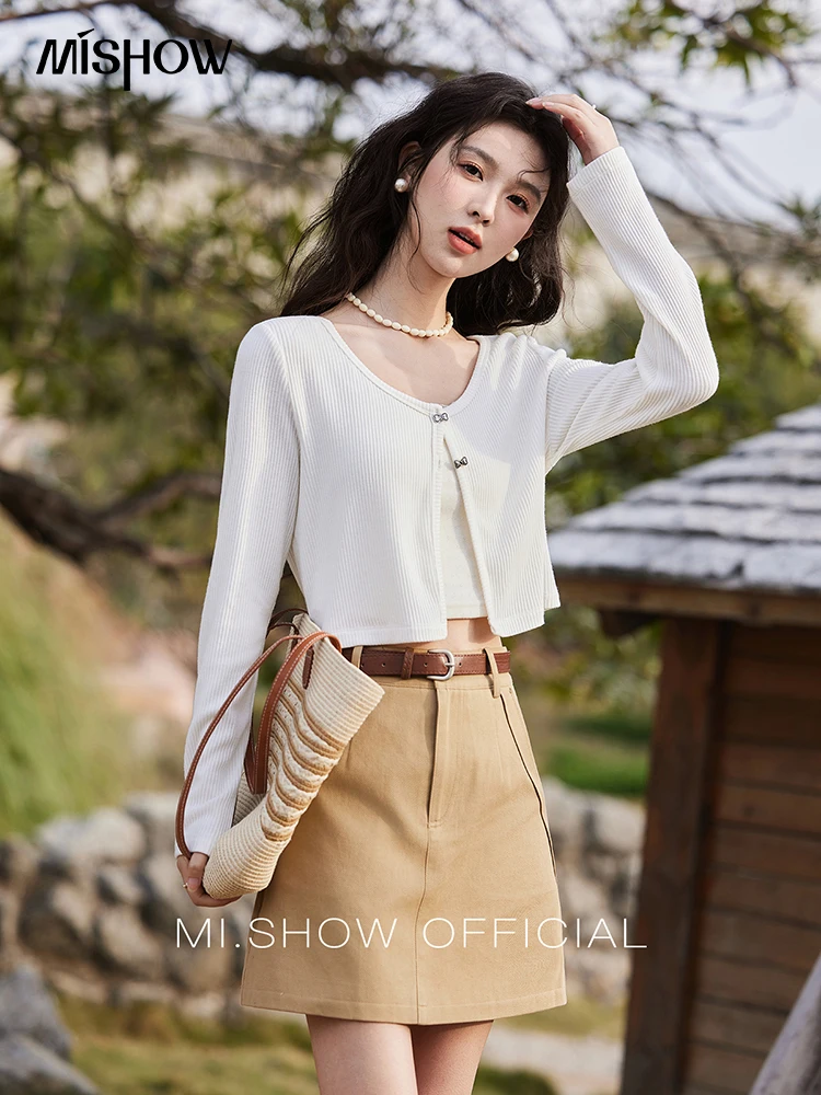 MISHOW Khaki A-Line Skirt Women Spring 2025
