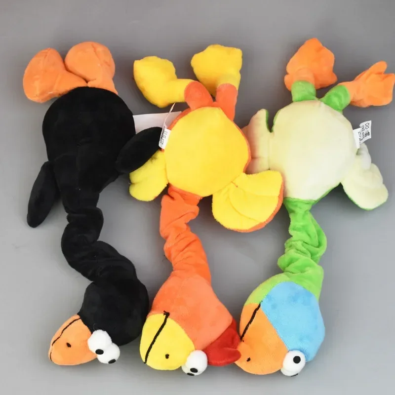 1PC Dog Squeaky Toys Plush Puppy Chew Toy Long Neck Goose Duck Chicken Shape Pet Squeaker Toy Sound Vocalization Interaction Training Supplies