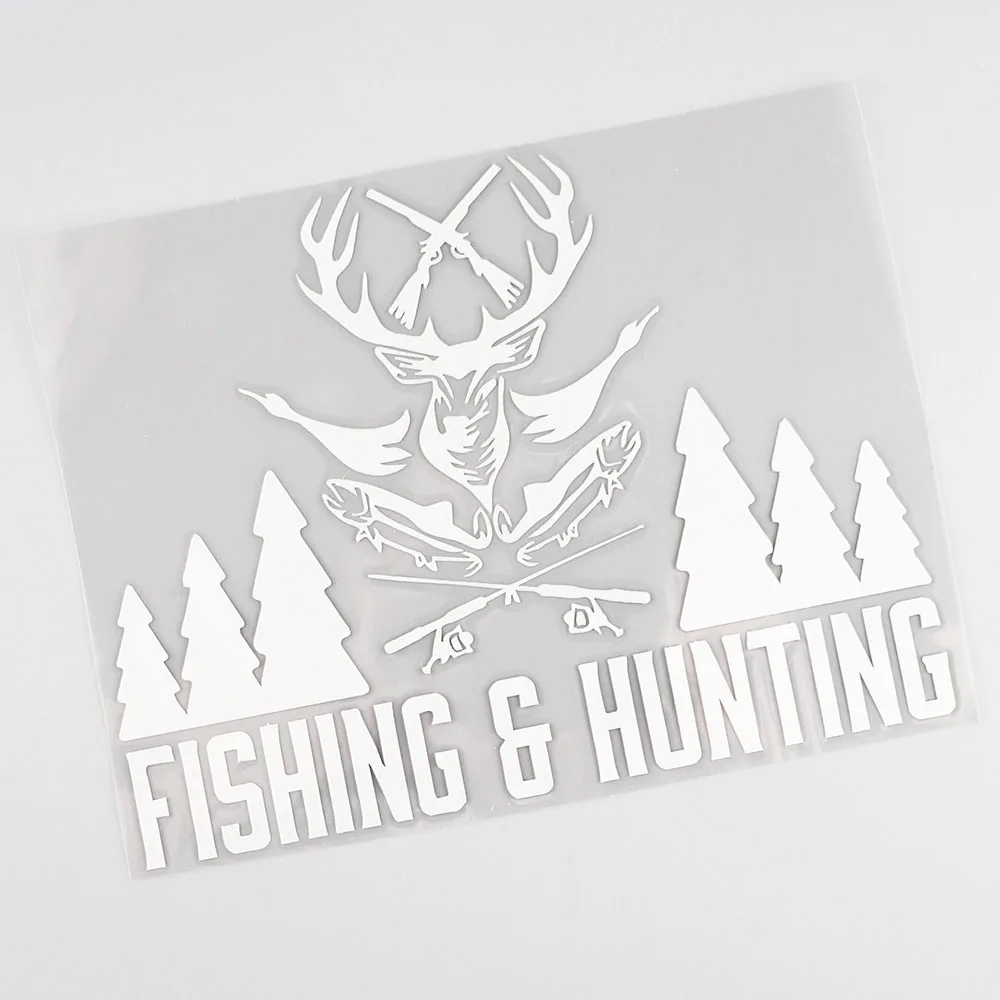 YJZT  Fishing Hunting Shop Hunter Fisherman Vinyl Car Stickers Decals S4-0084