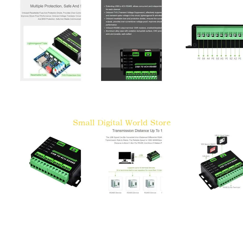 77UB Usb To 4-Way RS485 Converter Industrial Type Universal SerialPort Module