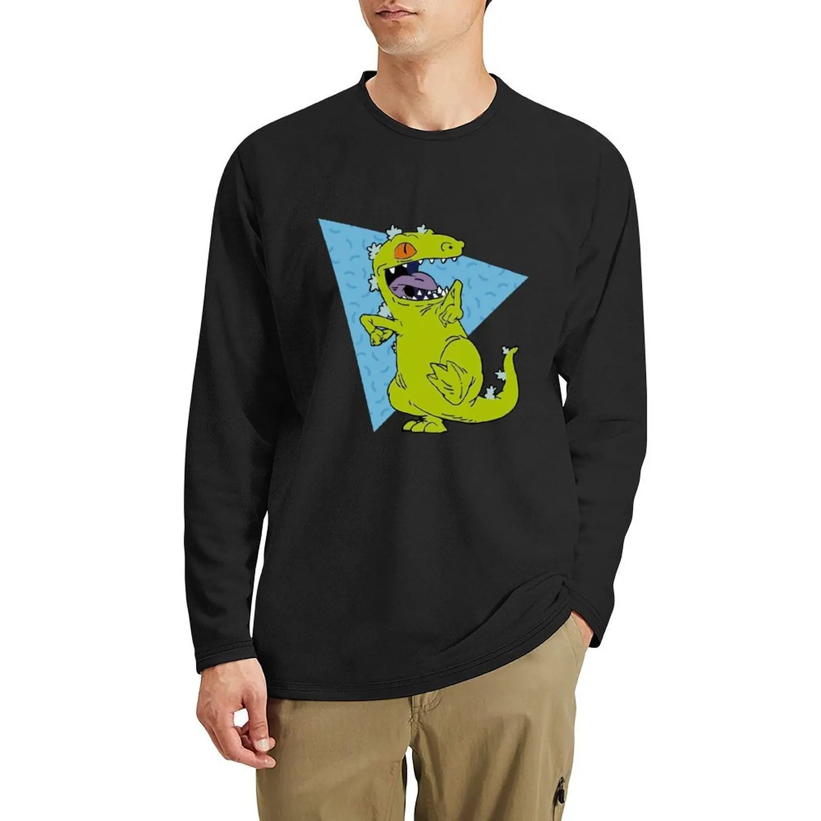 

Reptar Shirt Long T-Shirt Oversized t-shirt boys animal print shirt man clothes korean fashion men clothing