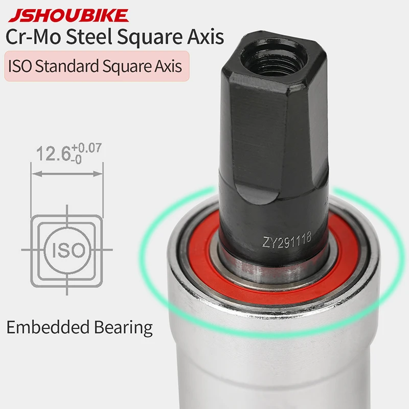 JSHOUBIKE 103-127 مللي متر الدراجة أسفل قوس مربع تفتق كرنك BSA 68 مللي متر مختومة تحمل البريطانية الخيوط ل دراجة الطريق الجبلية