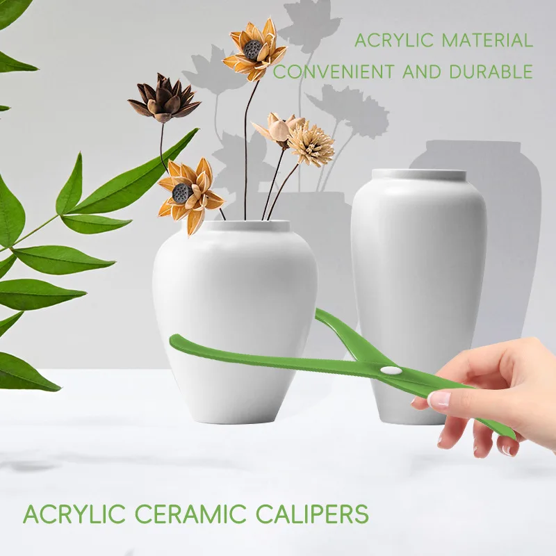 아크릴 세라믹 캘리퍼 - 세라믹 꽃병의 크기를 측정합니다. 아크릴 휴대용 분리형 측정 도구 자