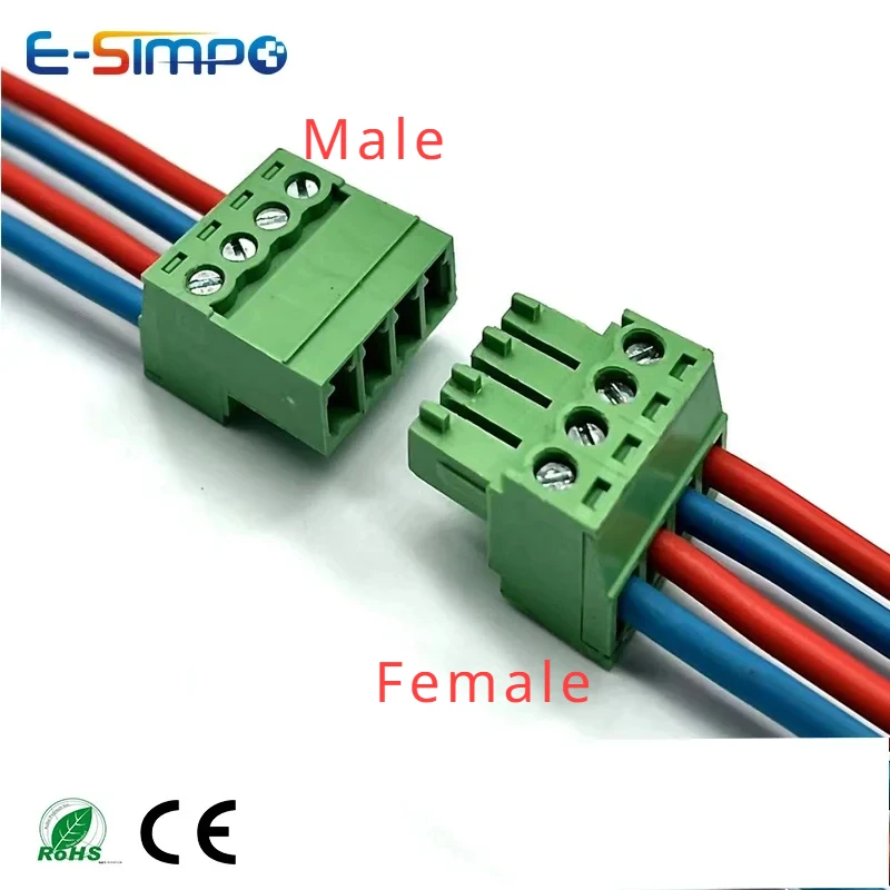 10pair/10pcs Aerial Butt Welding 2EDGRK 15EDGRK-3.5mm 2-24P Plug Male+Female Socket 28-16AWG Wire Screw Terminal Block Connector