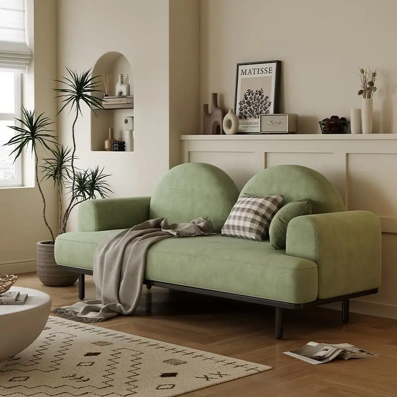 

living room fabric sofa surprise alone B & B apartment creative light luxury straight row soft double sofa small apartment