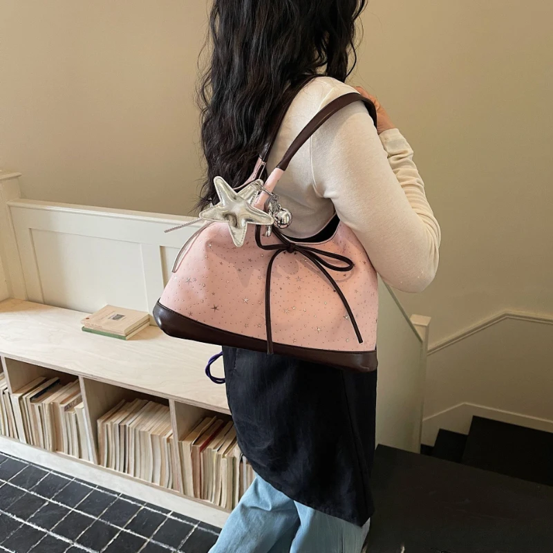 Minimal Stylish Crossbody Tote Bag Women 2025 New Summer Large Capacity Daily Office Hand Carry Shoulder Bag