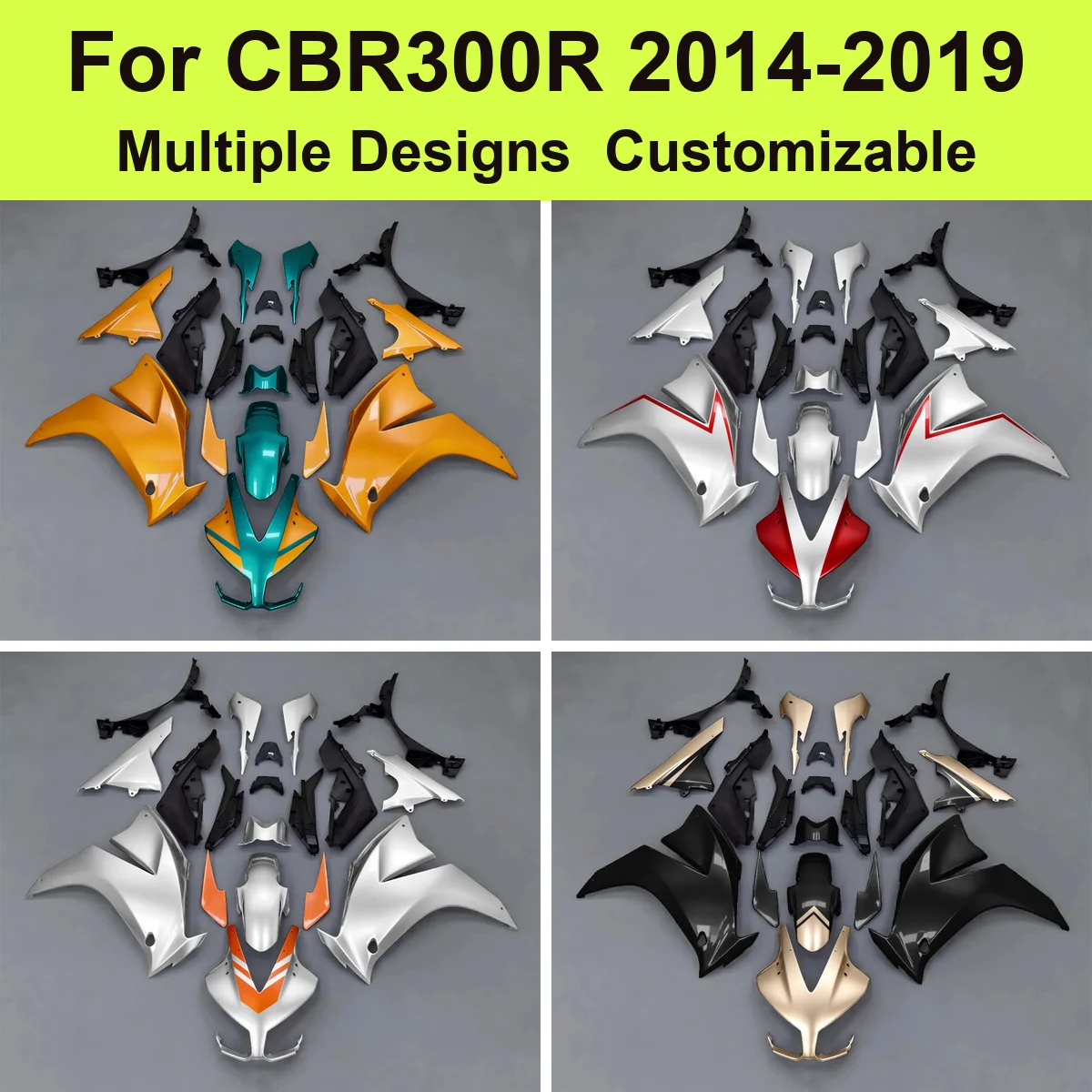 ABS Fairings Bodywork for CBR 300R 2014-2019 NC51 Injection Moulded Full Fairing Kit Cowling Complete Set Guards New