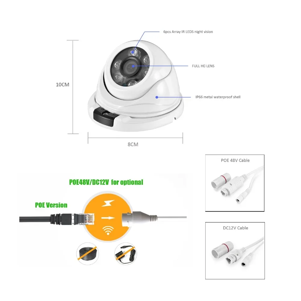 AZISHN Metal H.265 5MP 2880*1616 FULL HD kamera IP bezpieczeństwa IP66 RTSP P2P wodoodporna sieciowa kamera telewizji przemysłowej