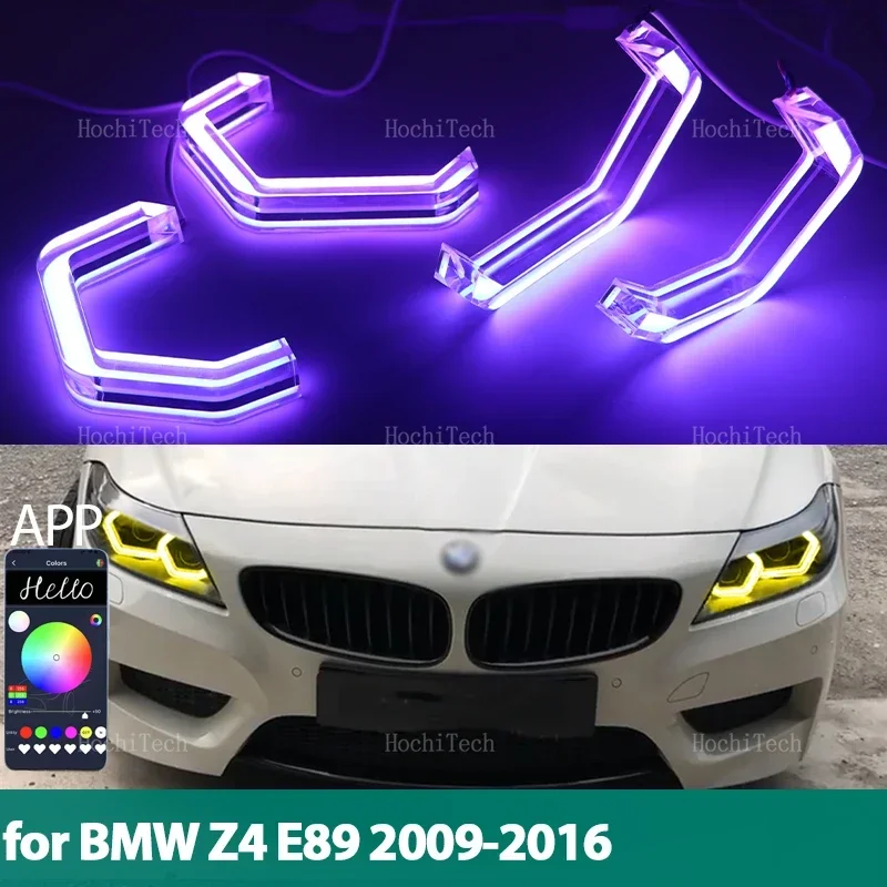 

RGB многоцветные световые кольца в стиле M4 APP control DRL LED Angel Eyes Kit для BMW Z4 E89 2009-2016 sDrive18i 20i 23i 28i 30i 35i