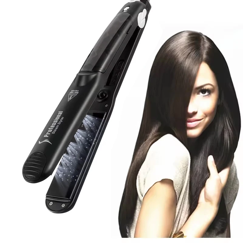 

Professional Ceramic Steam Hair Straightener Multifunctional Curling Iron Fast Heating Hair Flat Iron Vapor Barber Tools Black