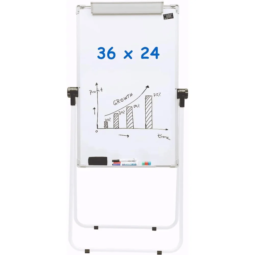 Easel Whiteboard 36 x 24 Inches Double Sided Magnetic Dry Erase Easel Board Height Adjustable Portable Easel Stand White Board