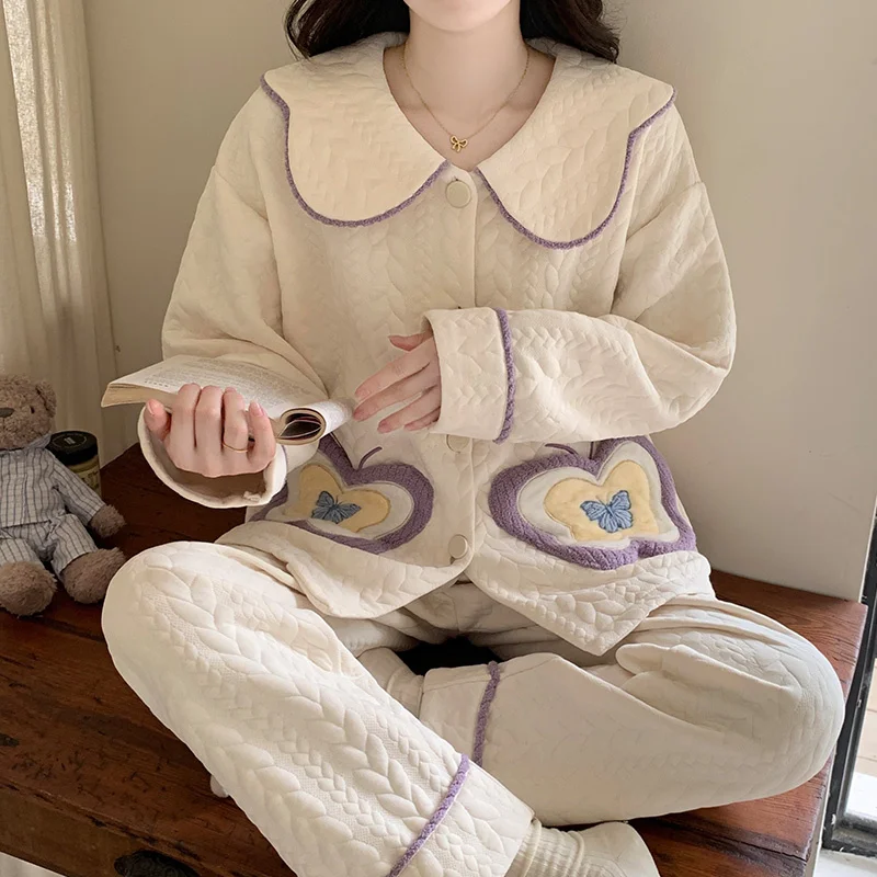 

Женские пижамные комплекты с мультяшным принтом, домашняя одежда из модала, весенний эстетичный узор, круглый вырез, длинный рукав, длина до щиколотки, шелковистые, мягкие, унисекс