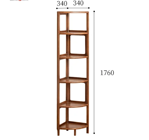 LMM， New Chinese Solid Wood Corner Cabinet Multi-layer Corner Bookshelf Bedroom Corner Shelf