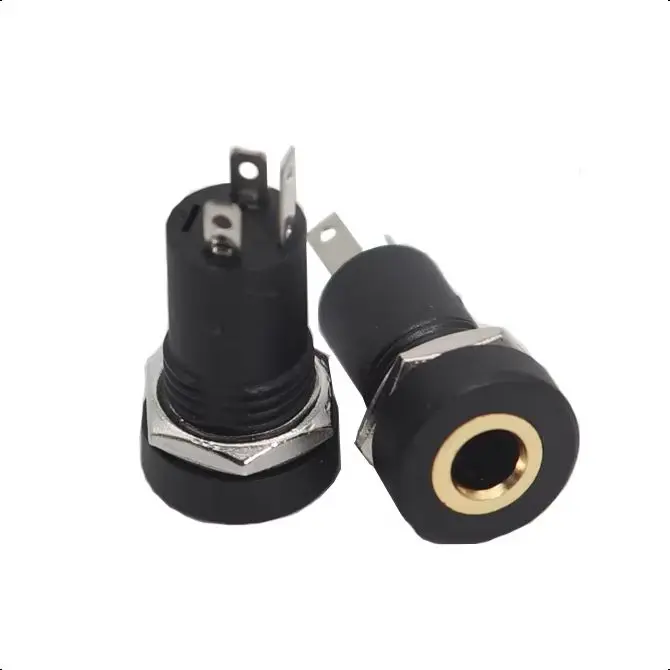 【10-1PCS】3.5mm 3 Pole Audio Jack Socket Female Stereo Connector Solder Panel Mount With Nuts 3.5 Headphone Jack PJ-392A 3Pin
