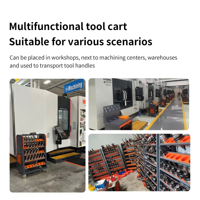 CNC CAT40  Metal Tool Holder Transfer Cart Industry Cutting Tool Cabinet with Rolling Wheels Convenient Tool Trolley Keeper Cart