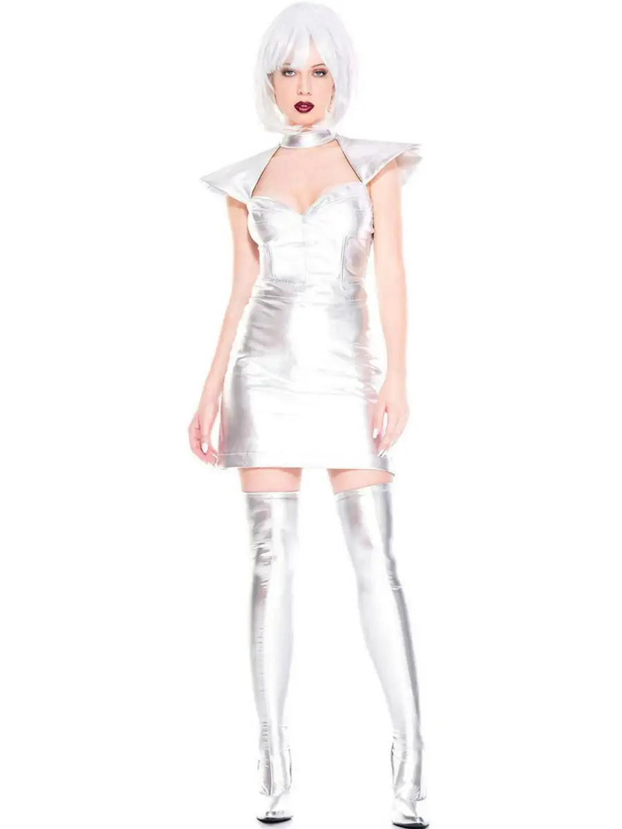 MXL Costume spatial Costume de Cosplay argent étain homme orm Performance scène tenue loween adolescente Costume Polyester matériel