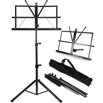 Portable and Adjustable Stable Music Stand with Carrying Bag - Collapsible and Folding Metal Music Sheet Stand