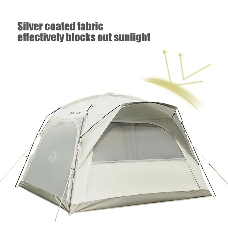 Camping Tent Outdoor One Room One Living Room 3-4 People Waterproof,Sun-Proof and Mosquito-proof Portable Fiber Support Tent