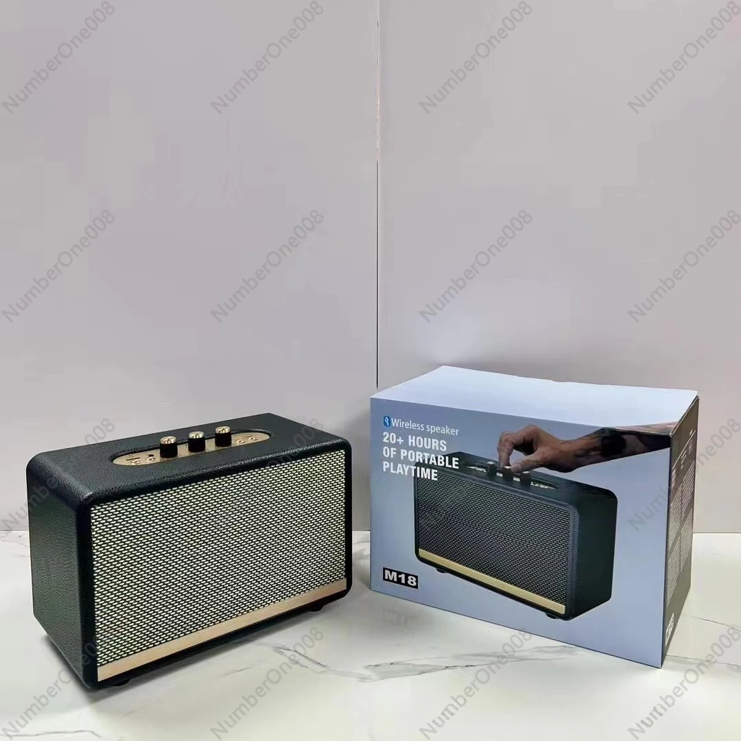 

E-commerce Internet Celebrity M18 Bluetooth Speaker Retro Wood High-value Three-dimensional Ornament 20w Large Volume Audio