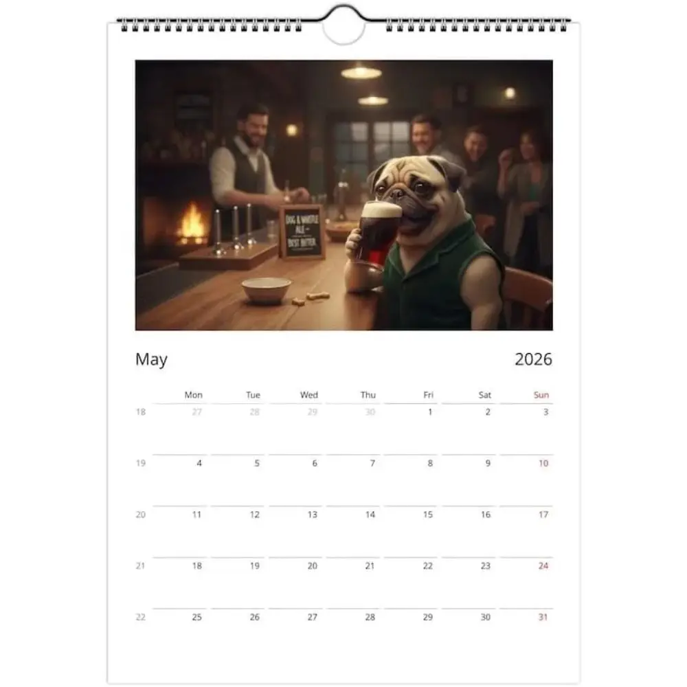 

Creative Pug Calendar 2026 German Shepherd Golden Retriever Wall Calendar Family Planner Beagle Funny Dog Calendar Home Decor