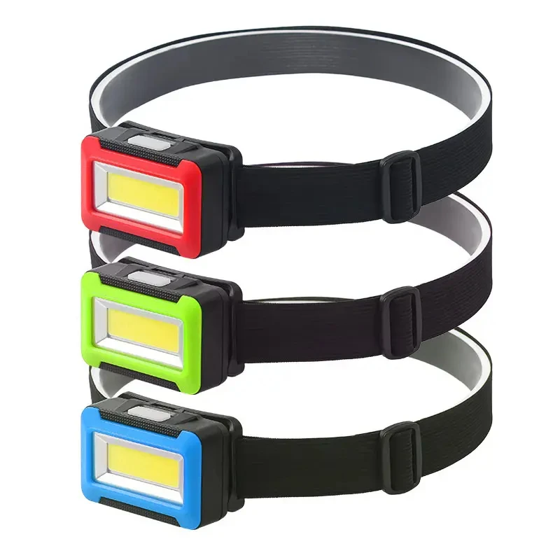 

Lightweight ABS Body AAA Battery Powered 3 Modes COB Flood Light Headlamp for Fishing Camping Riding
