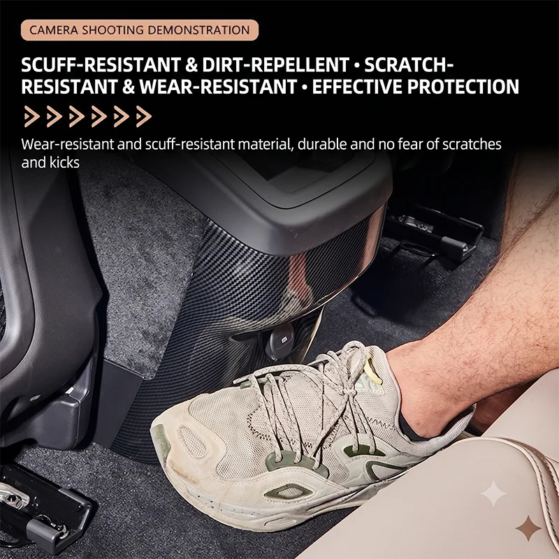 Protector de Reposabrazos Trasero para Volvo XC60 18-26, Anti-Patadas, Instalación No Destructiva, Patrón de Fibra de Carbono, Adhesivo Protector para Auto