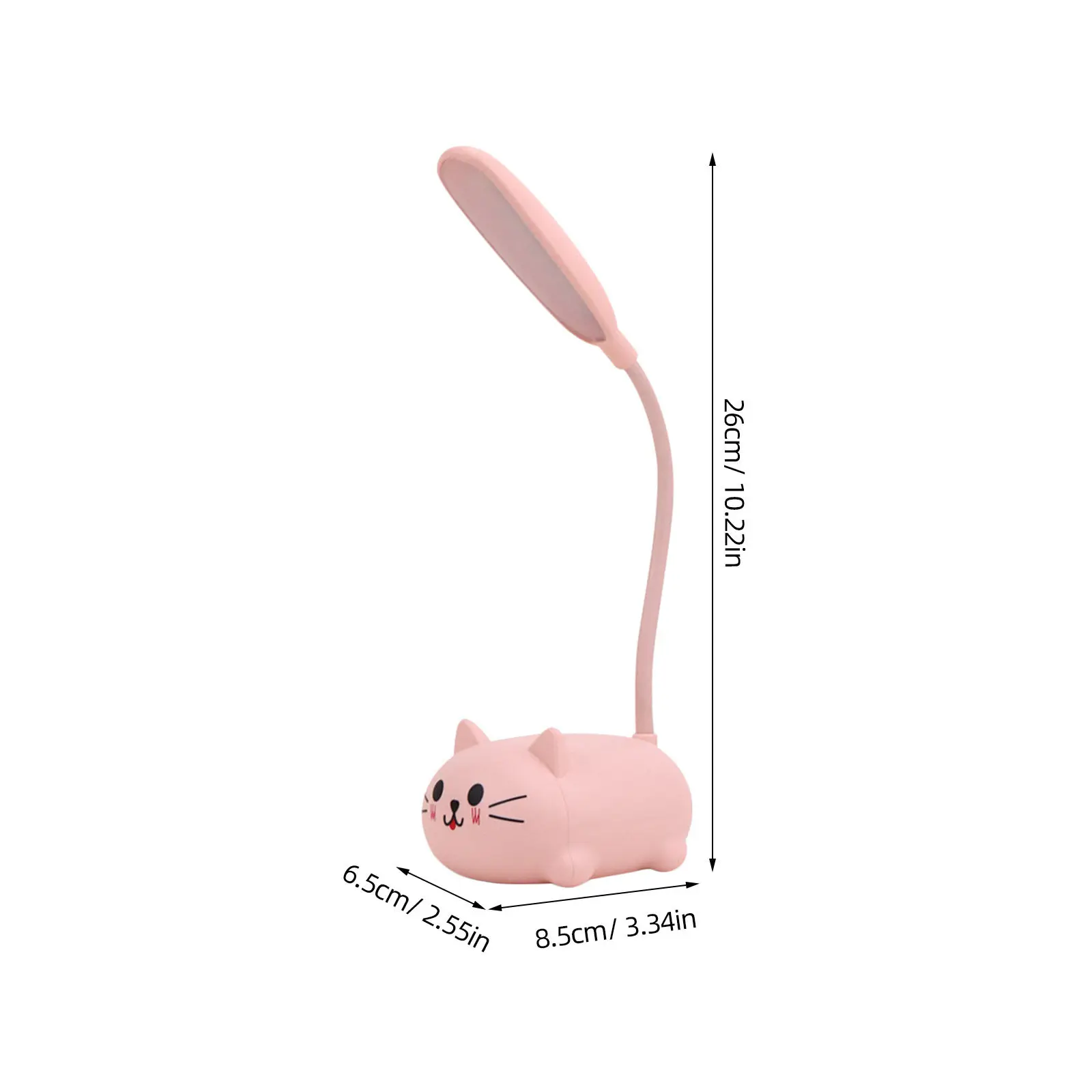 Kawaii Pink Cat Table Lamp Cute Desk Lamp USB Powered Night Light for Kids Girls Bedroom Study Room Decorative Gift