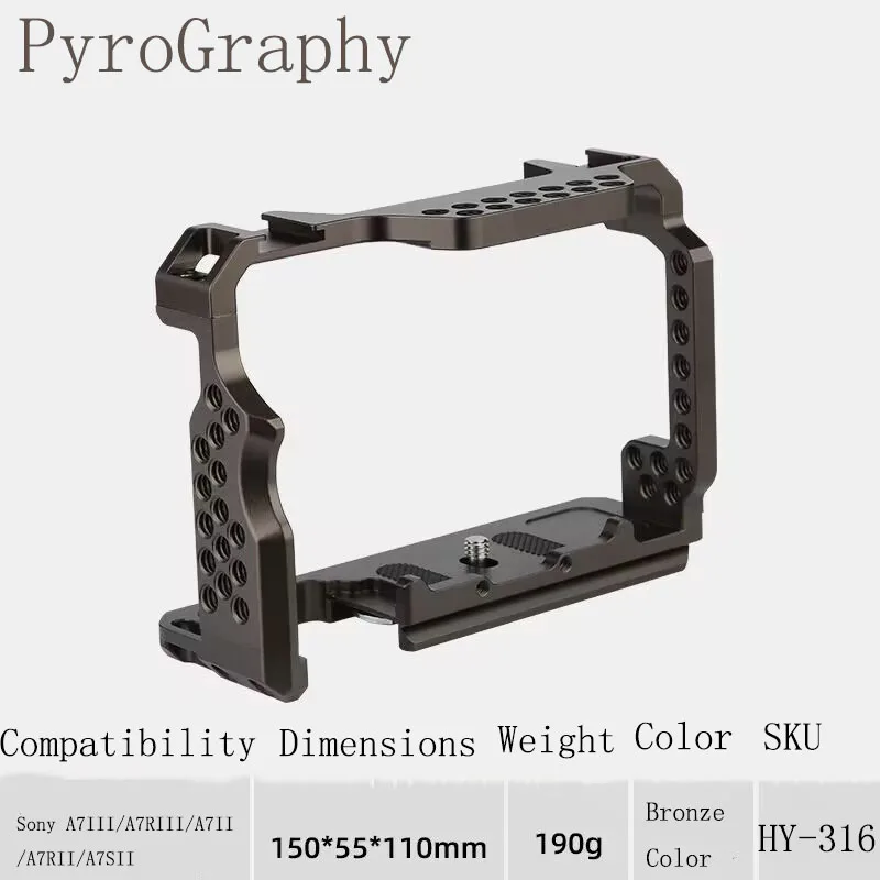 PyroGraphy A7III/A7RIII/A7II/A7SII/A7RII Bronze Cage with 1/4