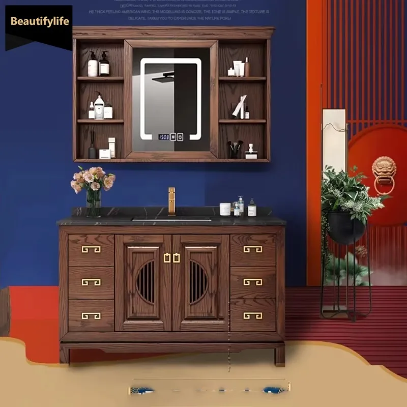 

B567 Shelf Organizer Bathroom Cabinet Led Lighting Toilet Drawers Bathroom Vanity Space Saving Wood Meuble Salle De Bain Furnitu