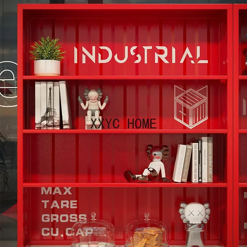 Style Wrought Iron Creative Bookcase Commercial Fashion Play Hand-Made Shelf