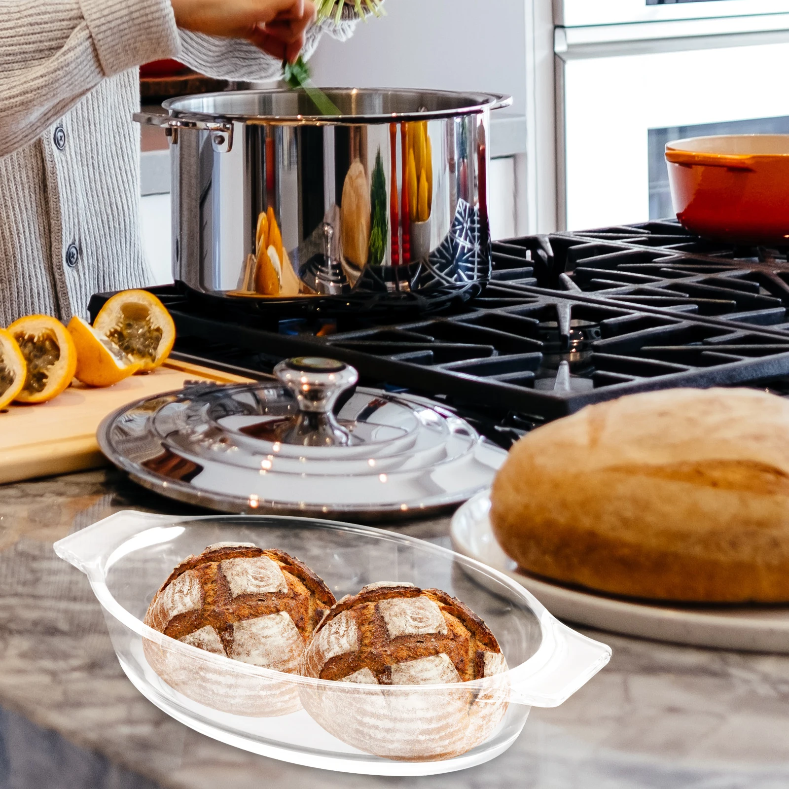 

2Pcs Glass Food Serving Plates Premium Tempered Microwave Oven Safe Heat Resistant Rectangular Baking Pan Steamed