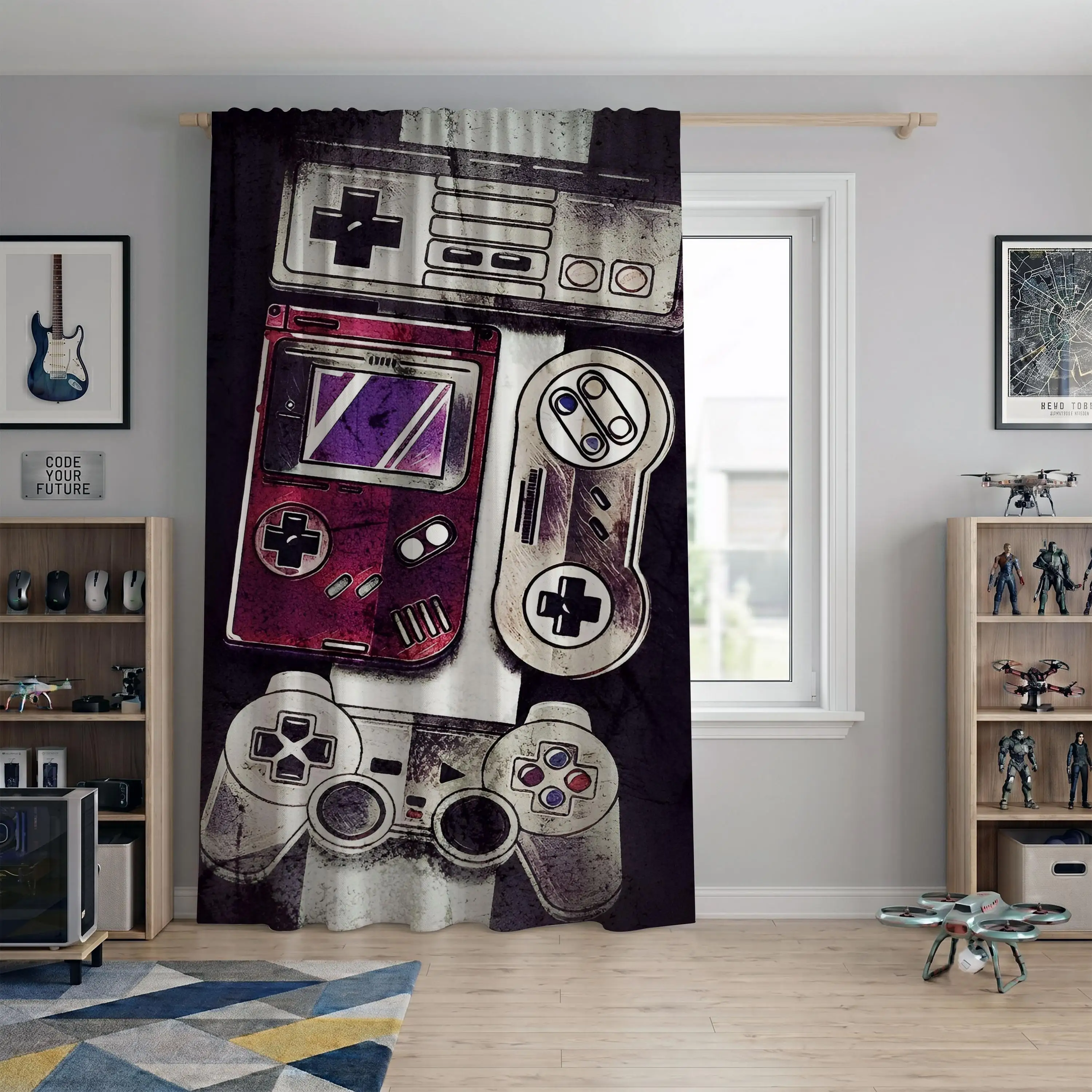Cortinas con diseño de consola - Retro Gaming Youtube reseña y precio