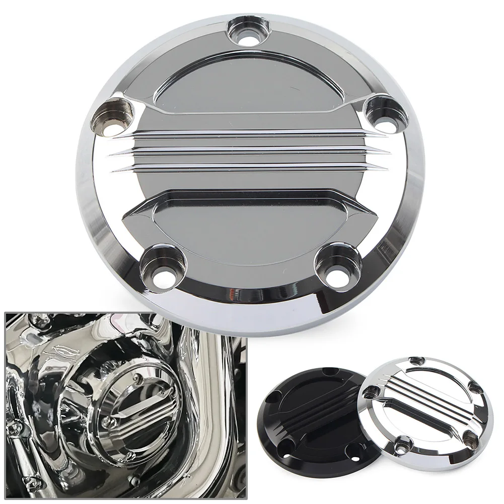 

Motorcycle 5 Holes Timing Point Cover Aluminum For Harley Davidson Twin Cam Touring Electra Glide 1999-2017 Chrome/Glossy Black